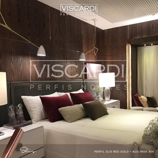 Acabamento Viscardi Para Parede Slis 77 Slis Red Gold Aço Inox 304 - Imagem principal - 9e8d1d34-e49e-4ad7-b367-dc5c2efddf02