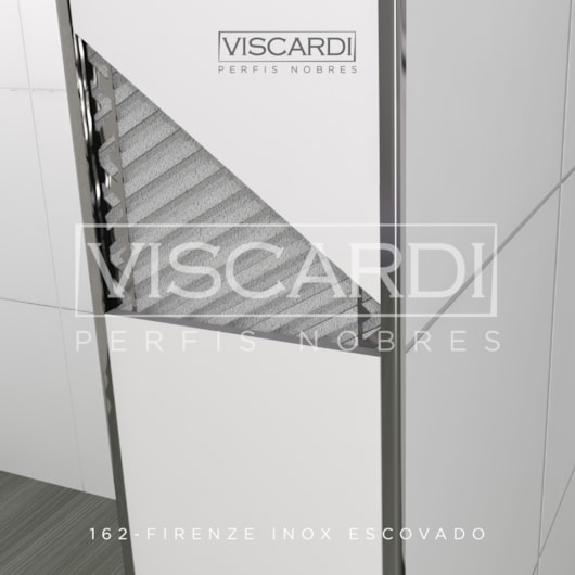 Acabamento Viscardi Para Piso E Parede Firenze 162 Inox Escovado Aço Inox 304  - Imagem principal - 2633e9c9-09aa-4ac8-a722-ff2282024b10