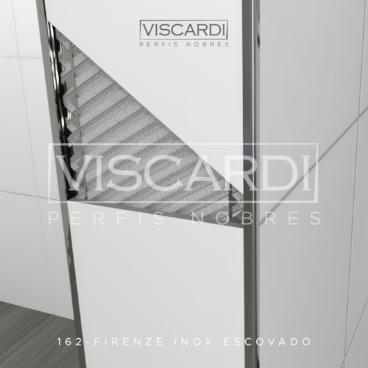 Acabamento Viscardi Para Piso E Parede Firenze 162 Inox Escovado Aço Inox 304 - Imagem principal - e8a5d1ae-d140-4183-92ef-4e9e7bea349c