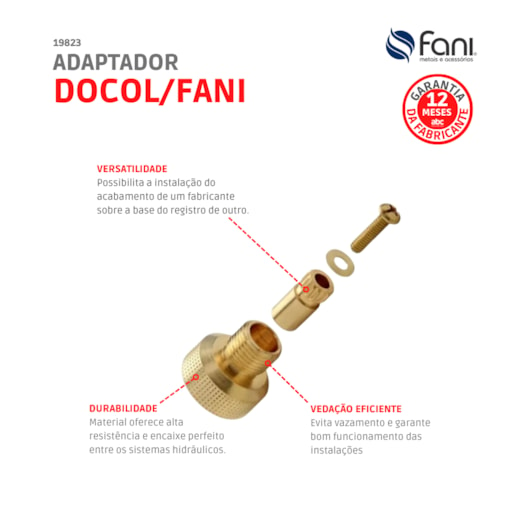 Adaptador Docol Para Acabamento Fani 1/2 3/4 E 1 1/2 507 Fani - Imagem principal - 7762e990-5360-4537-8a50-024498f6d294