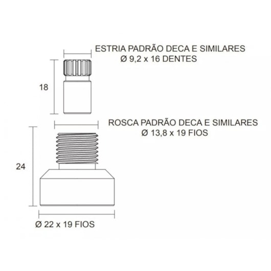 Adaptador Para Acabamento Fani/Docol 1/2 3/4 E 1 1/2 507 Fani - Imagem principal - 70022e0e-e6ce-476b-8867-401f5fe70df9