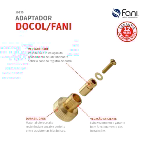 Adaptador Para Acabamento Fani/Docol 1/2 3/4 E 1 1/2 507 Fani - Imagem principal - a612ec53-0a7f-4f9e-a6a6-827ec98f7c18