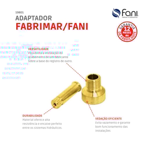 Adaptador Para Acabamento Fani/Fabrimar 1/2 3/4 E 1 1/2 506 B Fani - Imagem principal - cc54c1fb-4241-483c-9c04-250ce6a7b71e