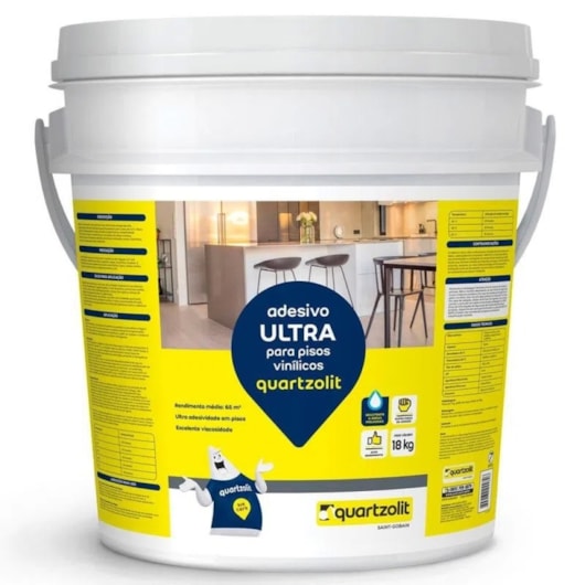 Adesivo Cola Para Pisos Vinílicos Ultra Branco Quartzolit 18 Kg - Imagem principal - d68c1610-99ae-4bcd-8d94-a204268eca34