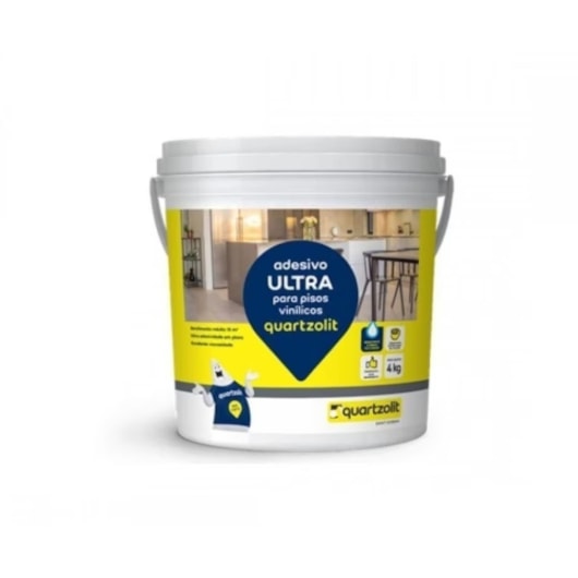 Adesivo Para Pisos Vinílicos Ultra  Branco Quartzolit 4 Kg - Imagem principal - 35b7b2f0-8503-4448-94d2-1cf4d6af8f30
