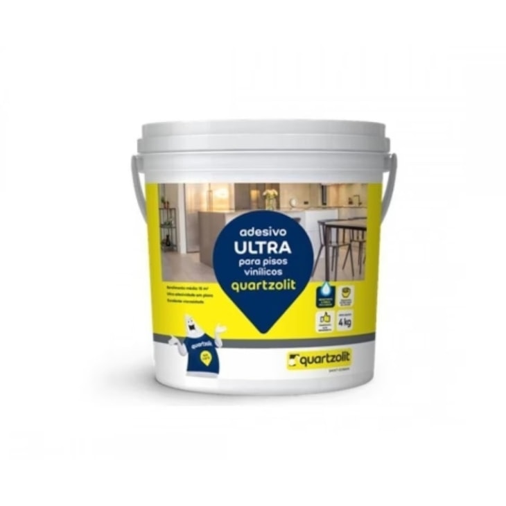 Adesivo Para Pisos Vinílicos Ultra  Branco Quartzolit 4 Kg