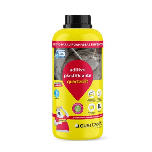 Aditivo Plastificante 1l Quartzolit - Imagem principal - 6751522a-e8c1-434e-a031-a0c1061e2752