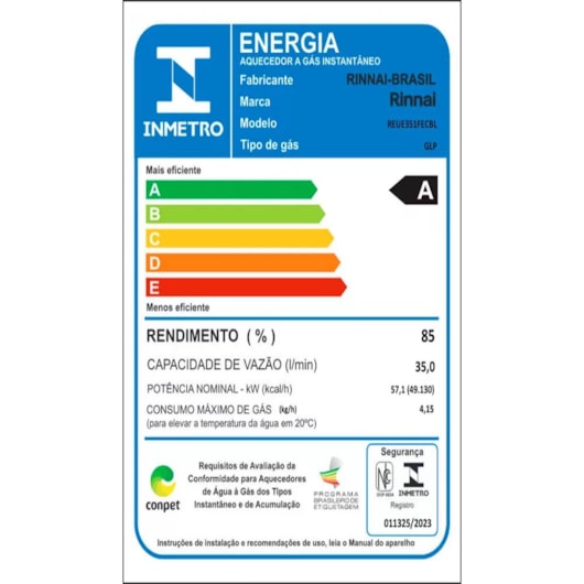 Aquecedor A Gás De Uso Intenso REU-E351 FEC Rinnai - Imagem principal - 58269b75-b65e-4b0d-b847-e9a5f9a7f541