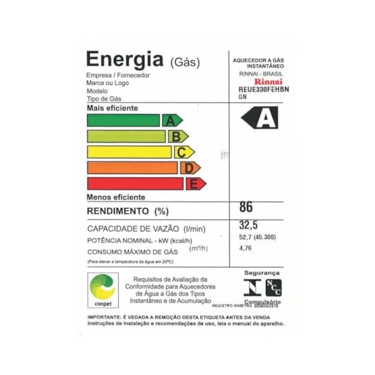 Aquecedor A Gás Digital 32,5l Gn E33 1 Feh Prata Rinnai - Imagem principal - aedb79e2-1094-495d-b165-a5068929e4fd