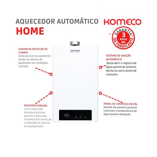 Aquecedor Automático Home Ko21d 1bflp4 Komeco - Imagem principal - 866b22db-e60b-49bd-b5d9-0f163af5dda7