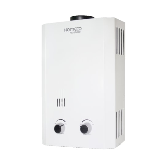 Aquecedor De Água A Gás Automático Gn En Baixa Pressão Ko 07m Branco Komeco 7L - Imagem principal - 210bc992-ab81-455a-9b03-f9c2fad2d9f1