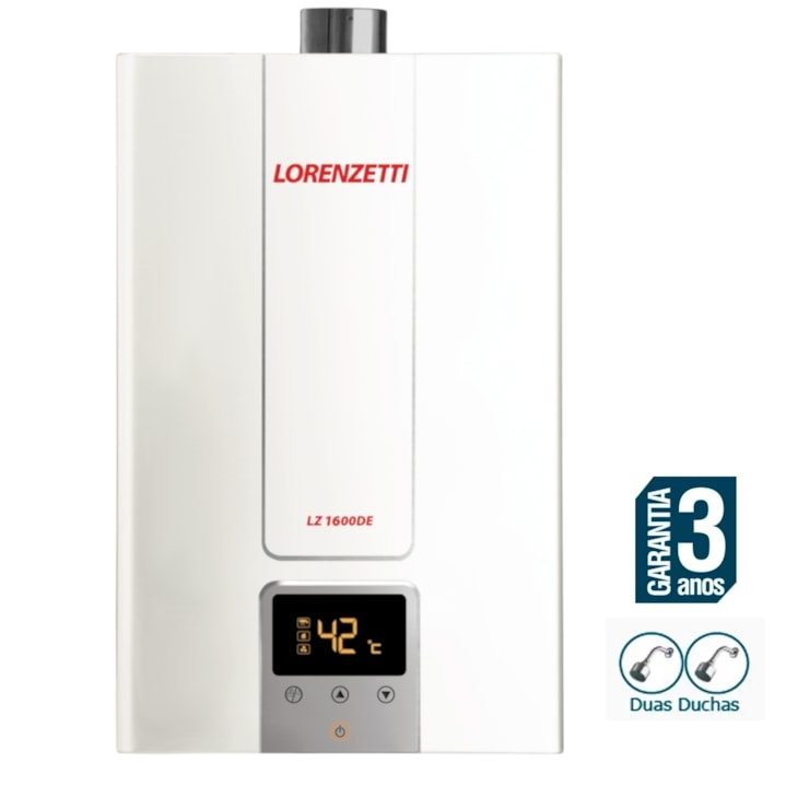 Aquecedor De Água A Gás Digital 15l GLP EF LZ1600DE Branco Lorenzetti