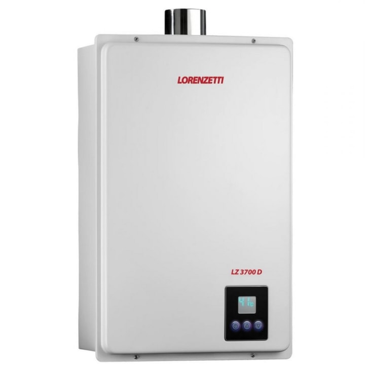 Aquecedor De Água A Gás Digital 37l Gn Lz 3700 De Branco Lorenzetti