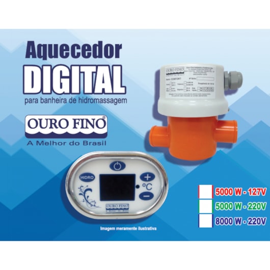 Aquecedor Elétrico Para Hidromassagem Ouro Fino 5000W / 110V - Imagem principal - e3e806f9-ab4e-4b7a-b9fd-6e45b49f1f7e