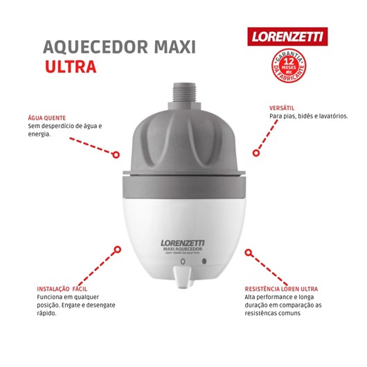 Aquecedor Maxi Ultra 220v 5500w Lorenzetti - Imagem principal - 961446a9-4564-4e1d-b359-8060ebb5e4bc