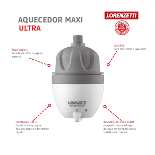 Aquecedor Maxi Ultra Lorenzetti 220V 5500W - Imagem principal - b9103d76-b0c9-466f-abfd-134f88e23acb