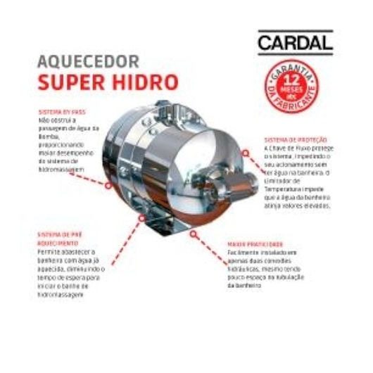 Aquecedor Para Hidromassagem Super Hidro 2 Cardal 220V - Imagem principal - 4e5f8a44-8d98-4b96-8d6b-3b23921f27a8