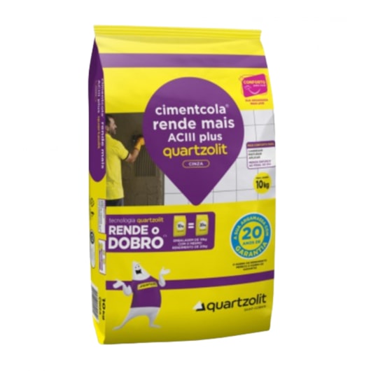 Argamassa Cimentcola Rende Mais Ac3 Plus 10Kg Quartzolit - Imagem principal - ae3b4ba5-ac42-4355-adcc-6a48673cc8cf