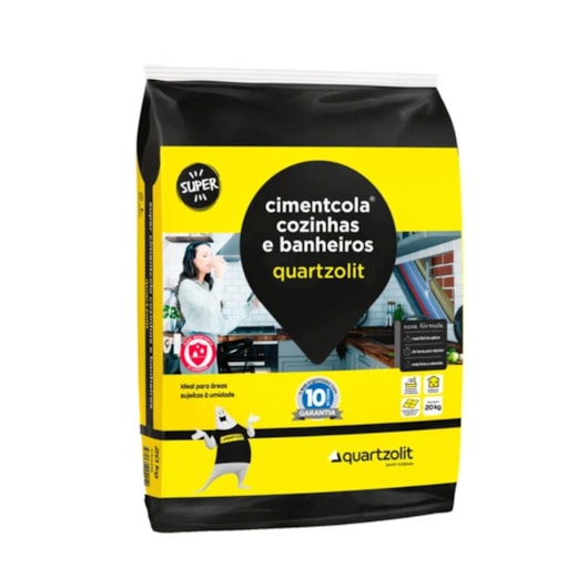 Argamassa Cimentcola Super Cozinha E Banheiro 20KG Quartzolit - Imagem principal - 9de201b7-e611-4942-8fe8-e78decd01134