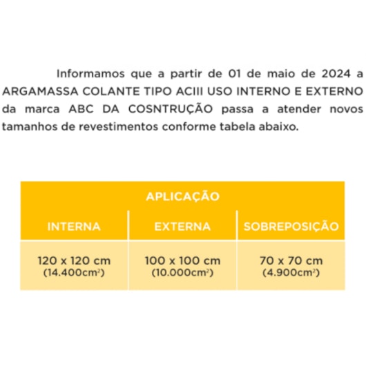 Argamassa Colante Flexível Interno e Externo AC3 Cinza 20kg Abc - Imagem principal - 8a8dd6a2-4de2-432d-9356-68eefa024ca9