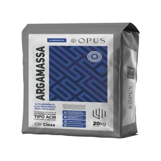 Argamassa Flexível Interno E Externo AC3 Embalagem plástica Opus 20kg - Imagem principal - c0e8c167-50c9-4416-9020-25a44d9c46ca