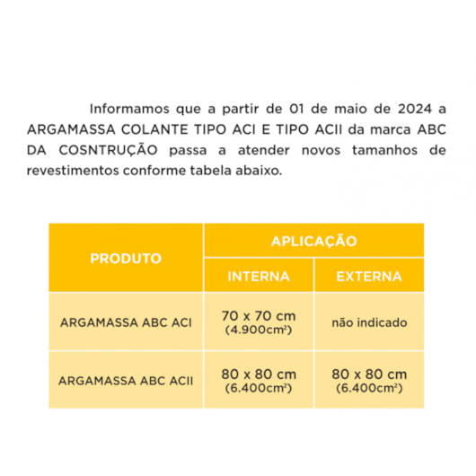 Argamassa Para Cerâmica Externa Ac2 20kg Abc - Imagem principal - 36fdffd5-17b1-4dd2-94c1-f0ca0d724016