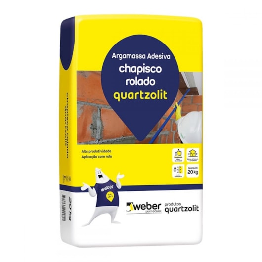 Argamassa Para Chapisco Rolado 20kg Quartzolit - Imagem principal - 73c61b62-1a32-4543-a910-6509df147194