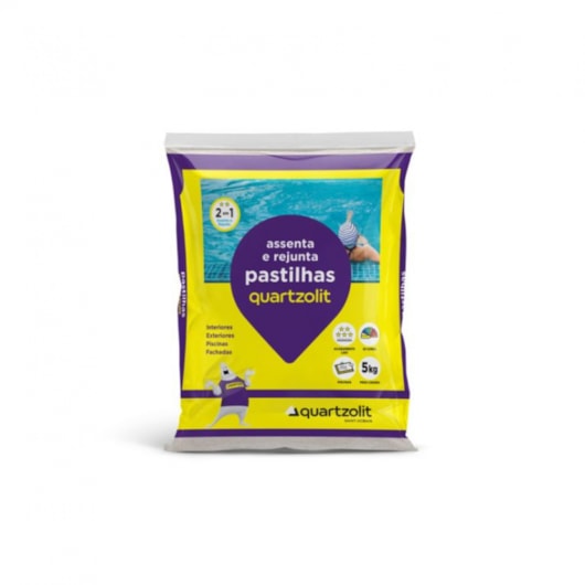 Argamassa Para Pastilha Interno E Externo 5kg Branco Quartzolit - Imagem principal - 6c3bf456-db5e-42ce-8668-b205f3c8a753