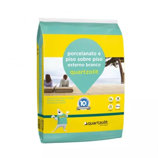 Argamassa Para Porcelanato E Piso Sobre Piso Externo Saco de Plastico 20Kg Branco Quartzolit - Imagem principal - 5a502f8b-ad57-4a0f-a8e0-9eb4969a0b12
