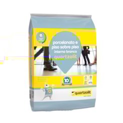 Argamassa para Porcelanato Interno e Piso sobre Piso Branco Quartzolit 20Kg