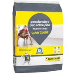 Argamassa Porcelanato Piso E Sobre Piso Interno Cinza Embalagem de Plástico Quartzolit 20Kg