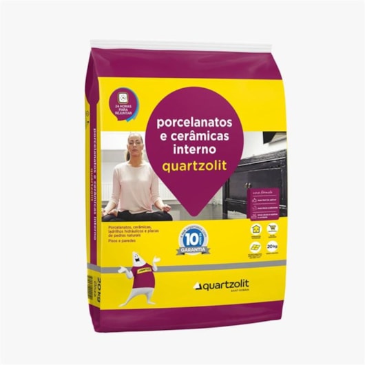 Argamassa Porcelanatos E Cerâmicas Interna Embalagem de Plástico Quartzolit 20Kg - Imagem principal - a2f4cbf0-b5f1-4b1a-9df7-dec8b243e09d