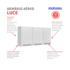 Armário Aéreo De Aço Luce 2018 Ip3-105 Branco Itatiaia