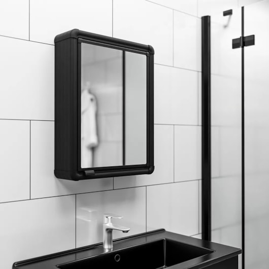 Armário De Alumínio De Sobrepor Com Perfuração Preto Astra 35x45x11,3cm  - Imagem principal - 36be7e67-e3f3-4aa4-8ef8-af64f39de7f4