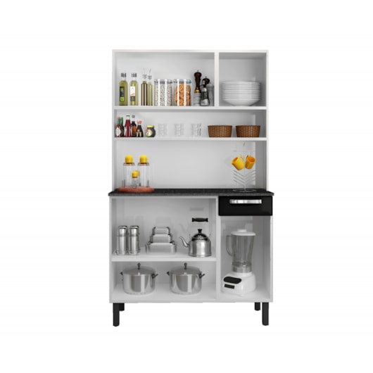 Armário De Cozinha Rose Branco e Preto Itatiaia - Imagem principal - 6f3fe609-b625-4732-b7a7-bbe2a6c5fece