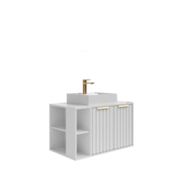 Armário De Sobrepor Noruega Branco MGM Móveis 80cm