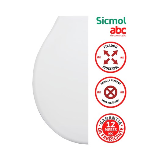 Assento Almofadado Convencional Delicat Branco Sicmol - Imagem principal - 6a90c92c-023f-4e65-93b0-28d85f81198a