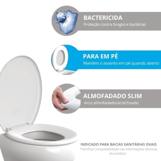 Assento Almofadado Slim Branco Astra - Imagem principal - 0d1ba1e1-c38d-4fe2-a310-726de2aa0ba6