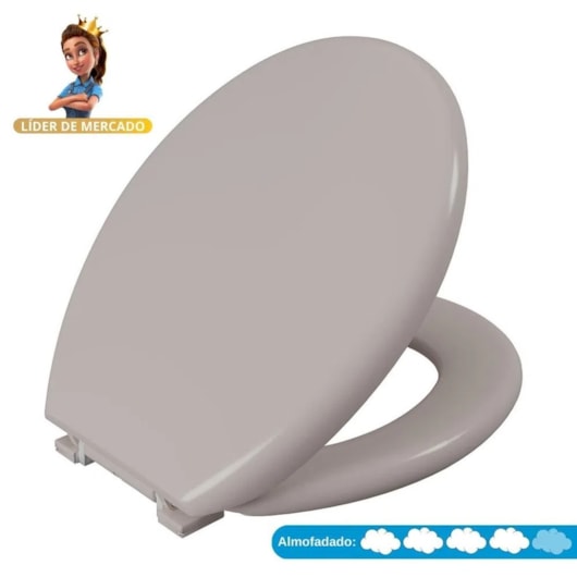 Assento Sanitário Almofadado Tpk Sl1 Rosato Astra - Imagem principal - dc7f033c-61f4-42a4-a5e3-d725247f1e46