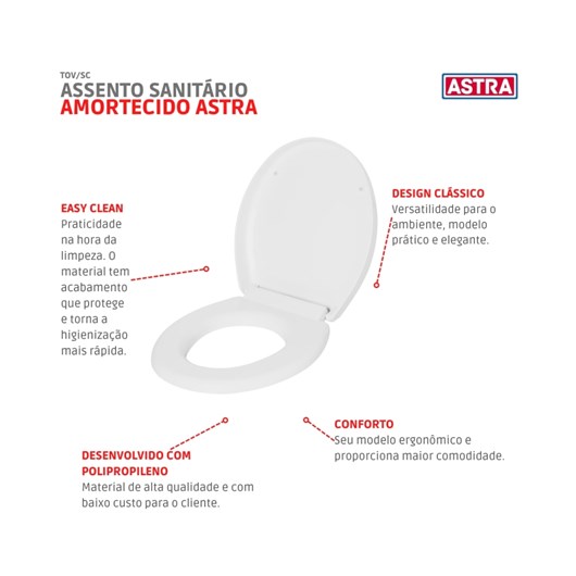 Assento Sanitário Amortecido Tov/sc Branco Astra - Imagem principal - 6597b282-ec0b-4c87-a7aa-f41600a8e34b