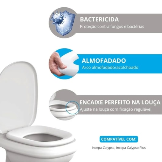 Assento Sanitário Calypso Almofadado Pessego Astra - Imagem principal - 92db0090-033b-4e82-992d-e619aeb0bb04