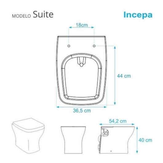 Assento Sanitário De Amortecido Suite Branco Incepa - Imagem principal - 4d559e82-7344-4eb0-ba79-64614ae27227
