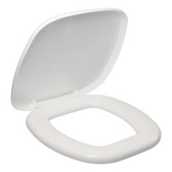 Assento Sanitário De Plástico Almofadado Quadrado Branco Atlas