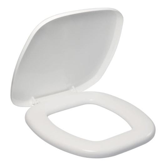 Assento Sanitário De Plástico Almofadado Quadrado Branco Atlas - Imagem principal - 77db97ea-ffe2-43be-a1c8-c2f748c7dfdb