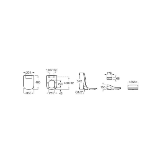 Assento Sanitário Eletrônico Multiclean Premium 2.2 Soft Branco Roca - Imagem principal - 92cdf6fc-0adc-4381-80ae-dd6c9192d63b