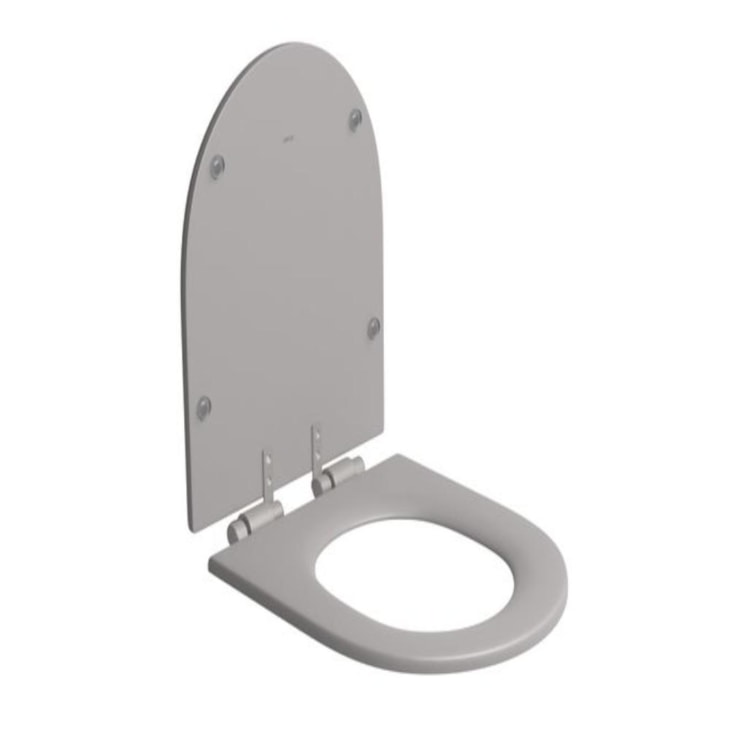 Assento Sanitário Em Poliéster Monocromático LK Carrara Soft Antracite Deca