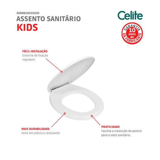 Assento Sanitário Infantil Branco Celite - Imagem principal - 2ef61f4f-0a17-45e0-b83c-d627900bed05