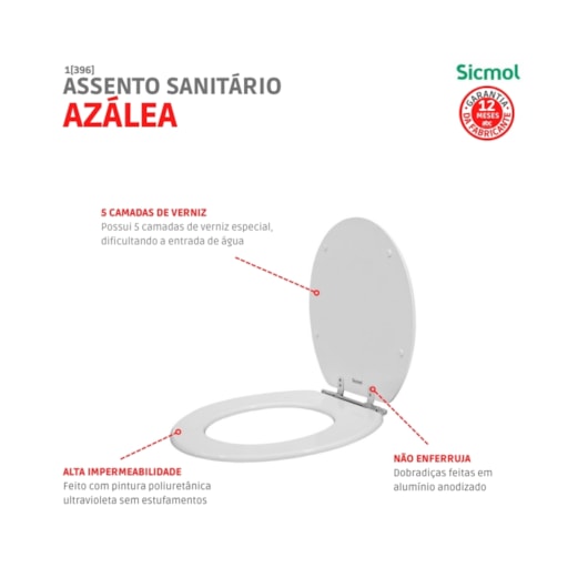 Assento Sanitário Mdf Azálea Branco Sicmol - Imagem principal - 1d60b86f-5d25-4456-b09f-af35d8991df8