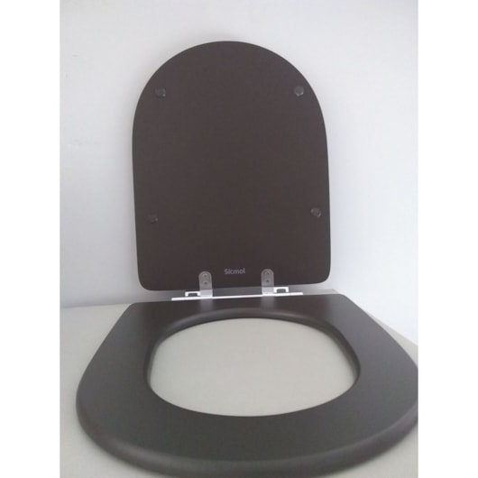 Assento Sanitário Mdf Laq Carrara Marrom Fosco/cromado Sicmol - Imagem principal - 556a5903-0cc2-42cb-8b59-222116c35541