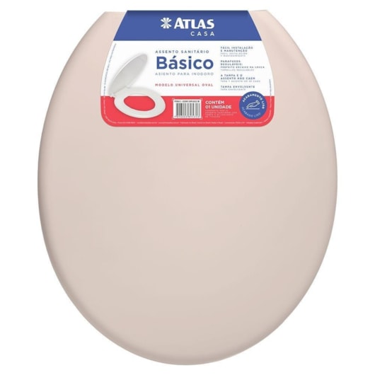 Assento Sanitário Plástico Soprado Básico Bege Atlas - Imagem principal - 1e9698e6-654a-4f12-aef9-f4513f59489e
